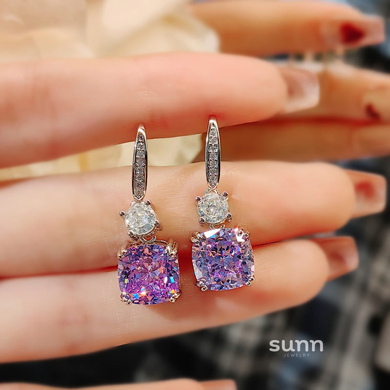 Calianna Ice Flower Drop Earrings [VHI01QBL]