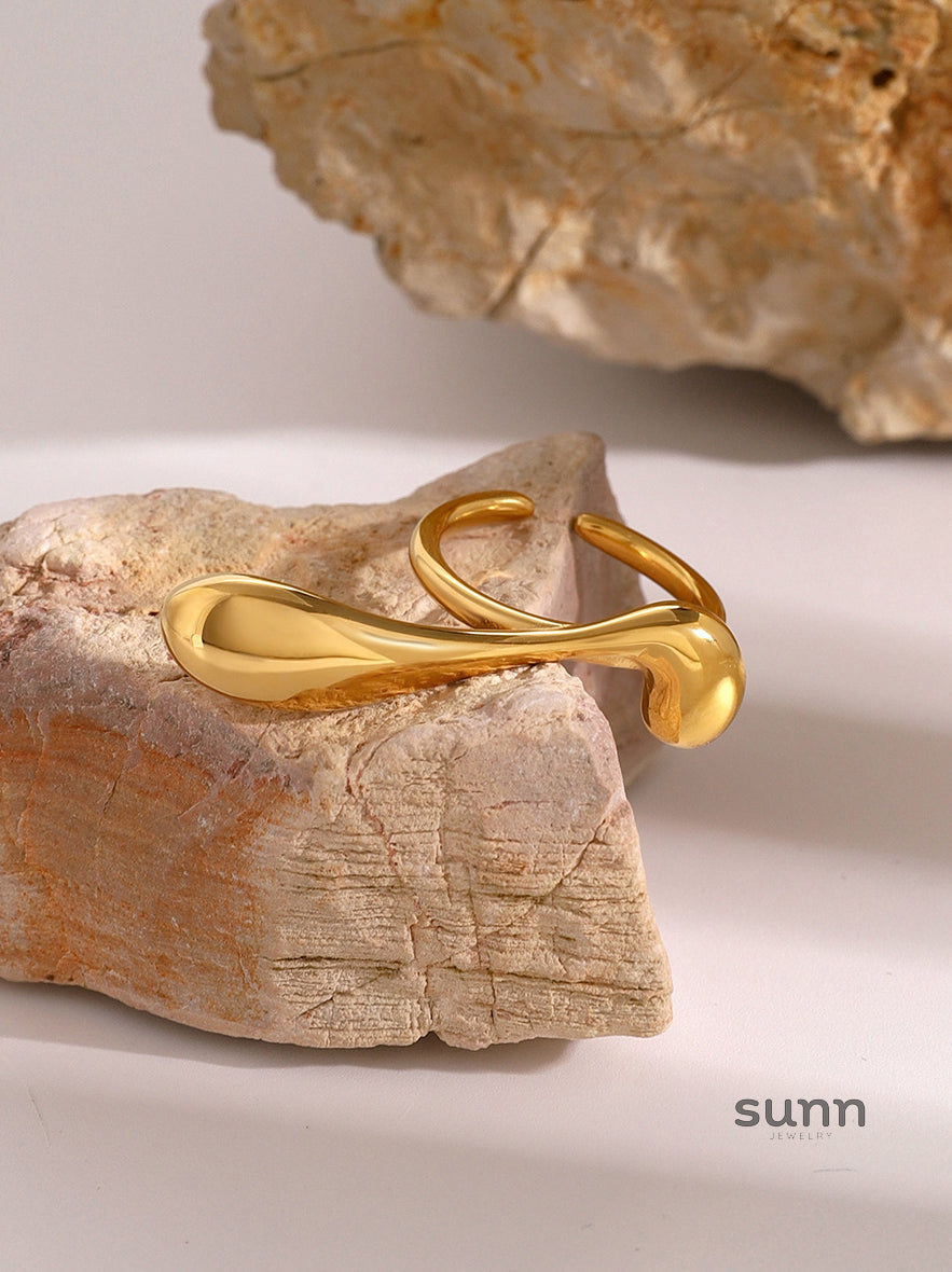 Calina Irregular Waterdrop Ring [7EBLU08D]