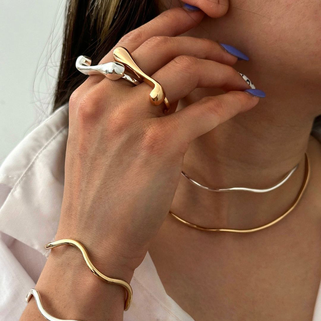 Calina Irregular Waterdrop Ring [EBXA4PC3]