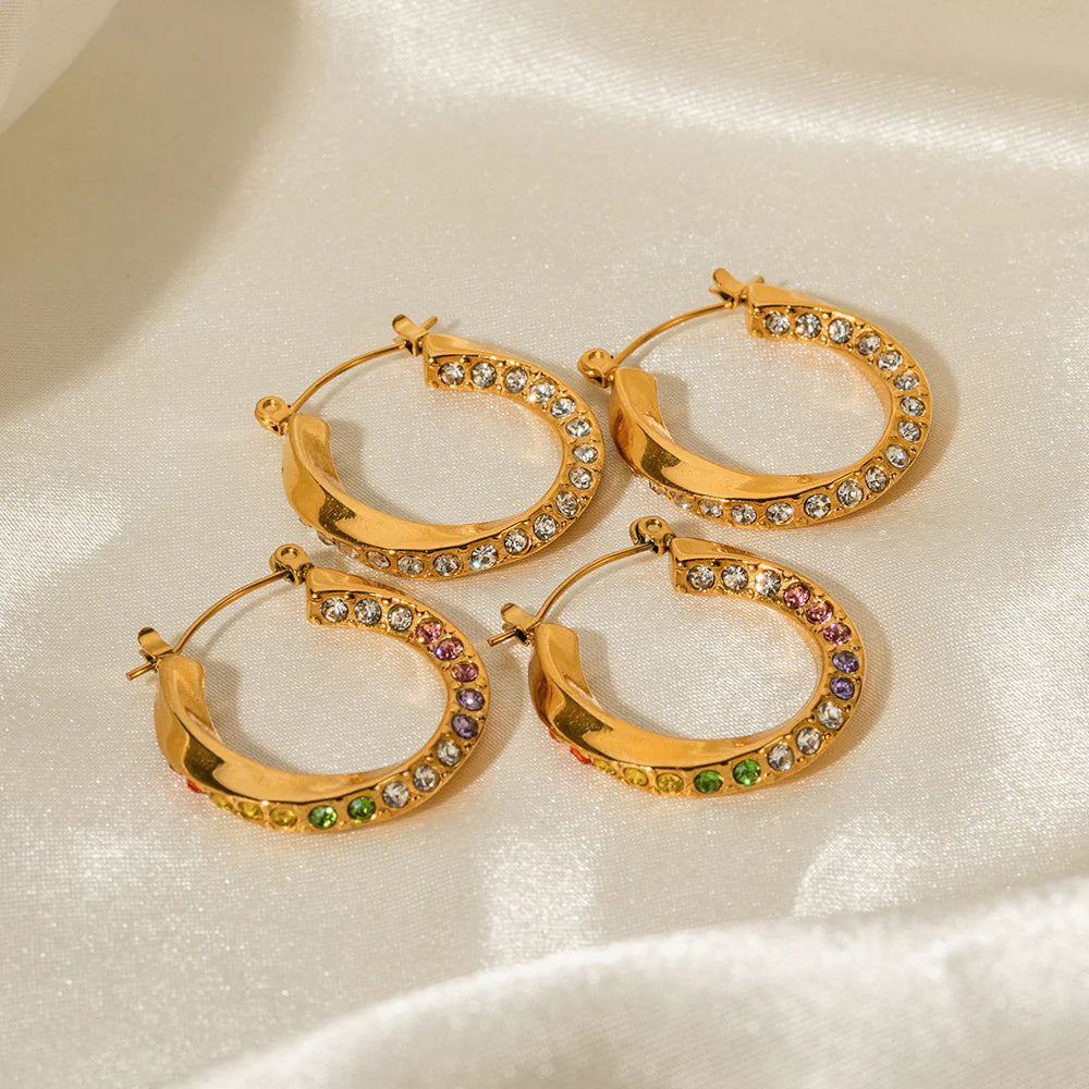 Calina Sparkling Mobius Hoops