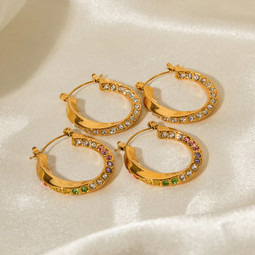 Calina Sparkling Mobius Hoops