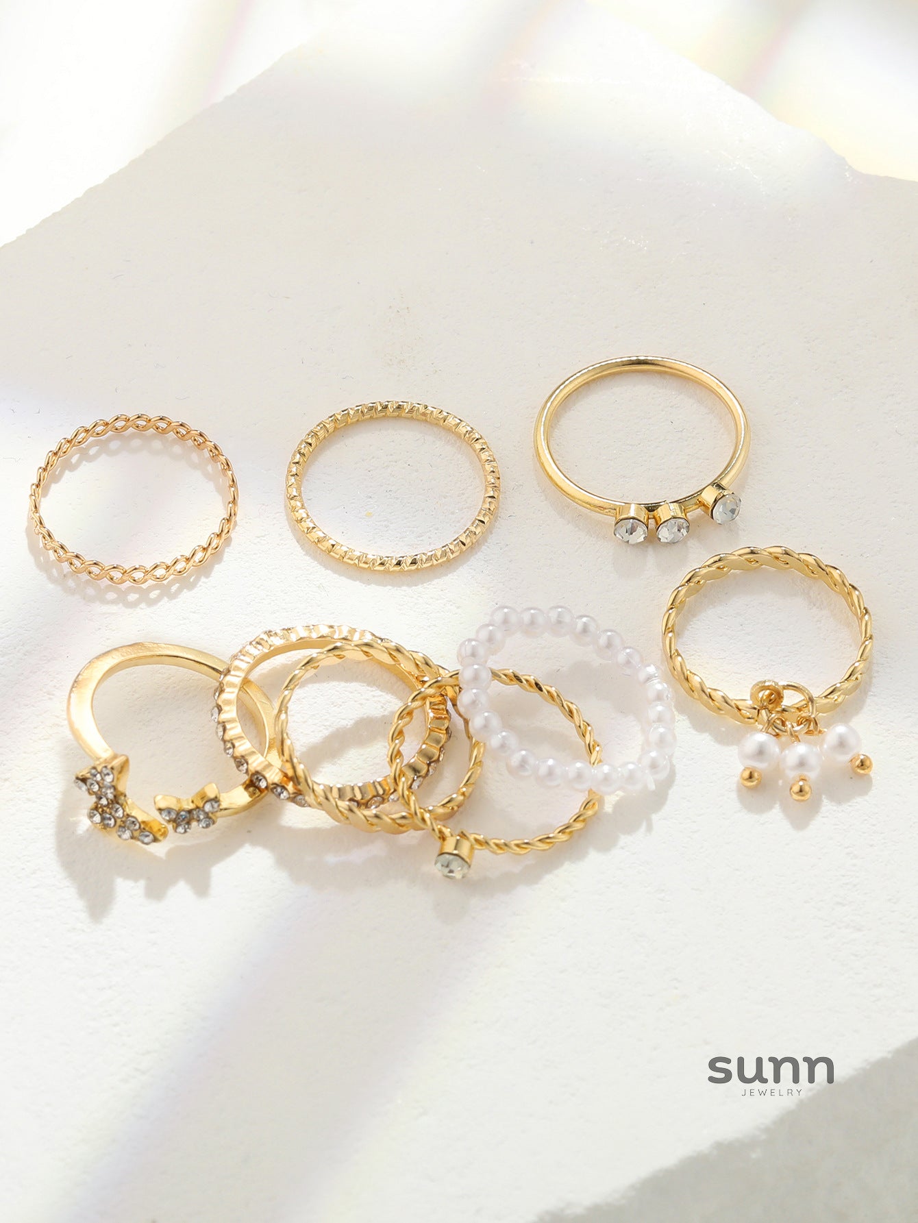 Calista Dainty Stacking Ring Set [NJ9GIRAE]