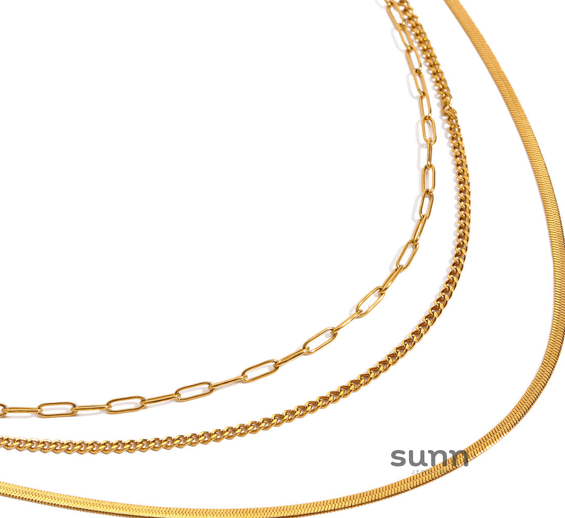 Calista Stacked Titanium Necklace [02PQNHYA]