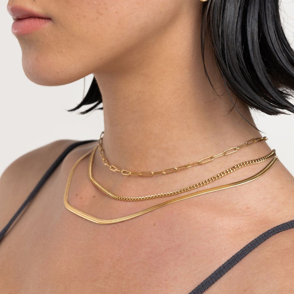 Calista Stacked Titanium Necklace [6BYG49XJ]