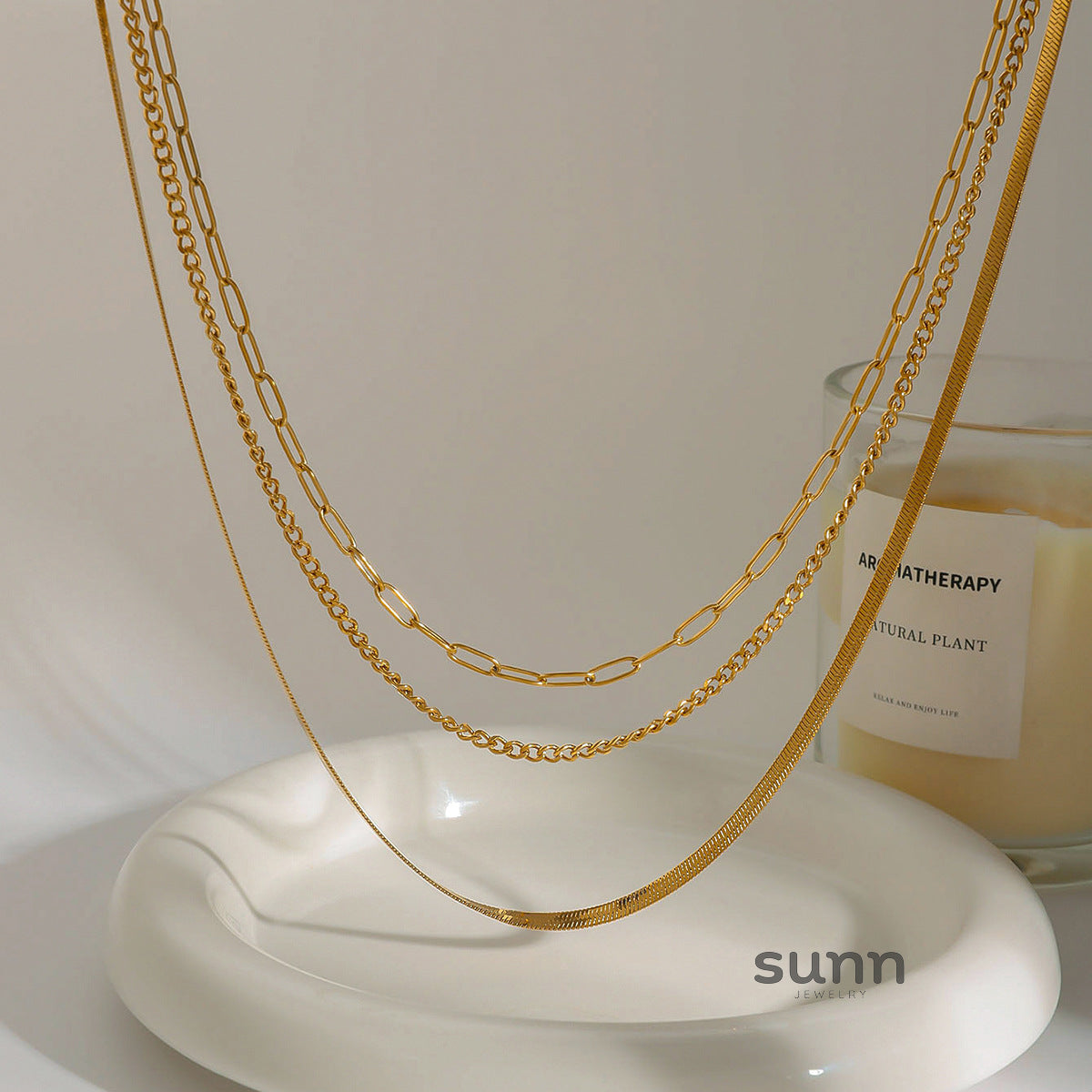 Calista Stacked Titanium Necklace [TZP9A067]