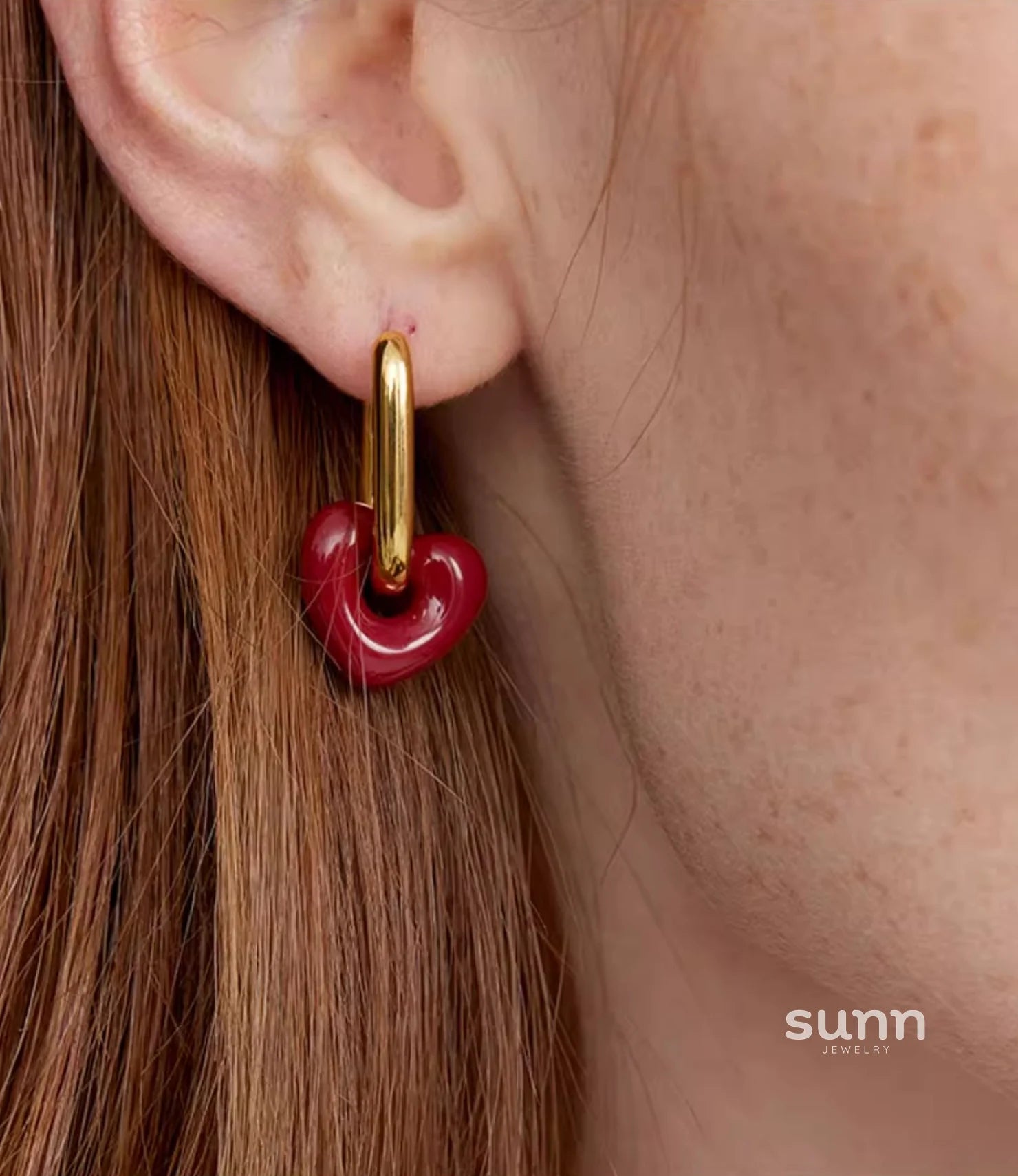 Callaway Enamel Heart Drop Earrings