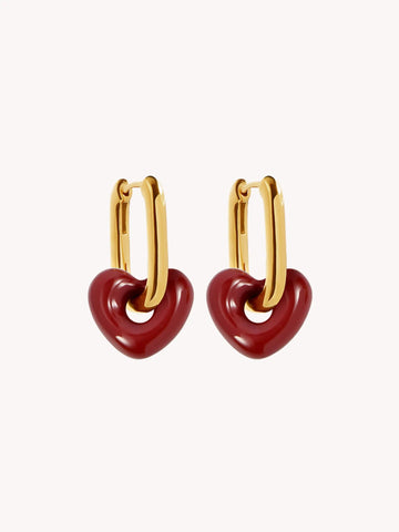 Callaway Enamel Heart Drop Earrings