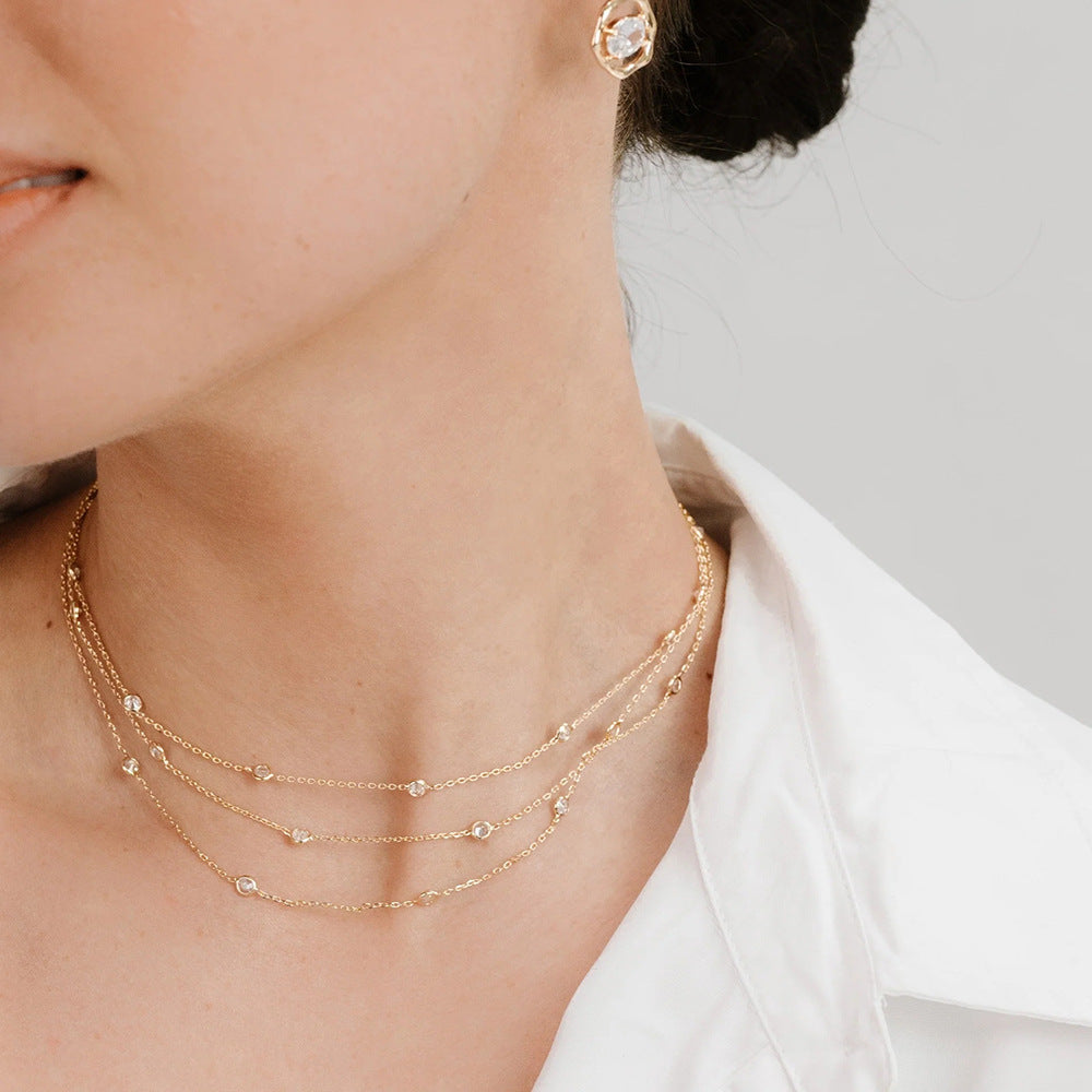 Callie Layered Zircon Necklace [UKWQWKD0]