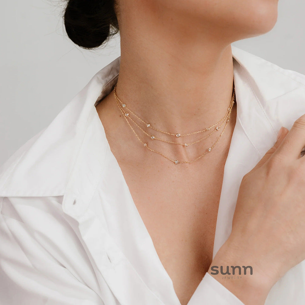 Callie Layered Zircon Necklace [UKWQWKD0]