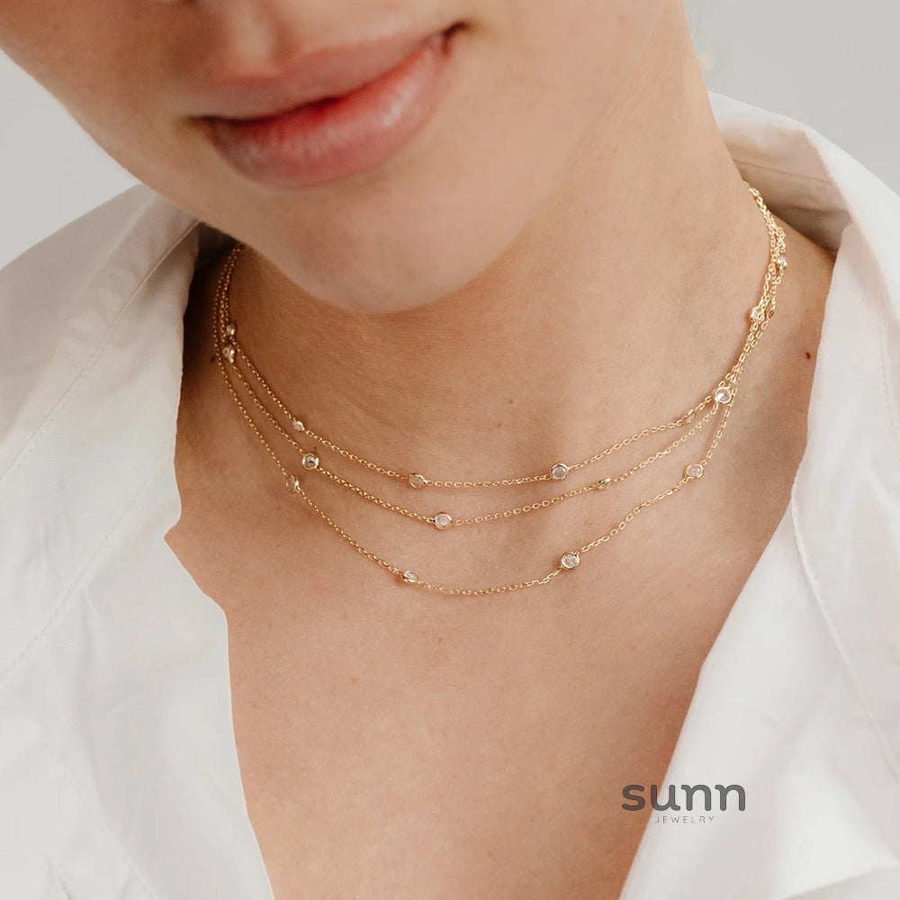 Callie Layered Zircon Necklace [OX86C4ZF]
