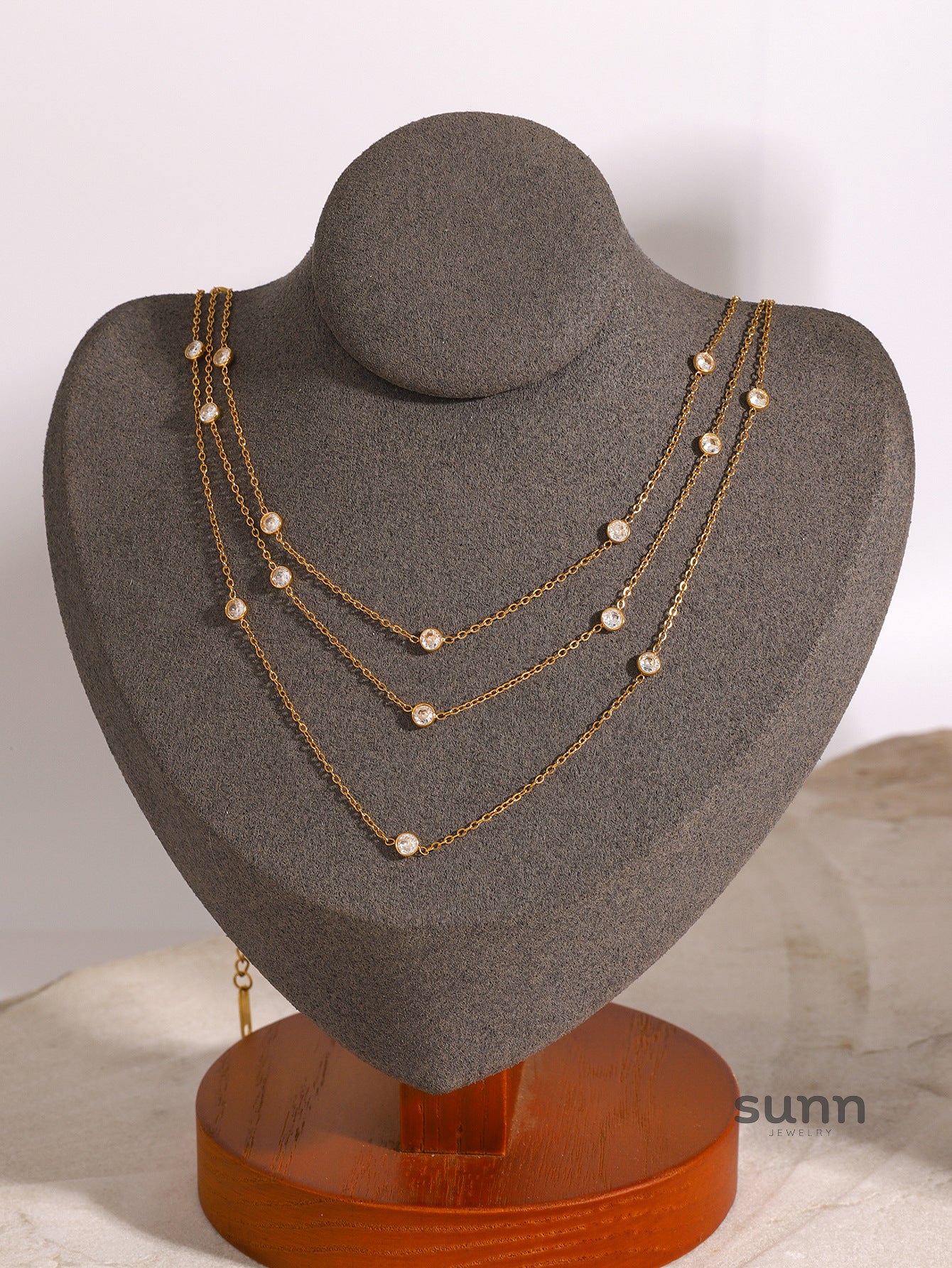 Callie Layered Zircon Necklace [TXKG3JE2]