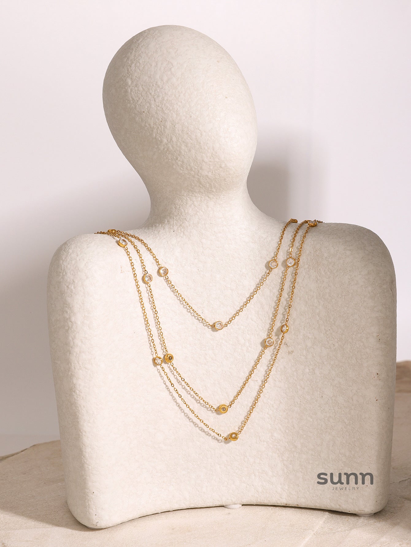Callie Layered Zircon Necklace [HZKT45QF]