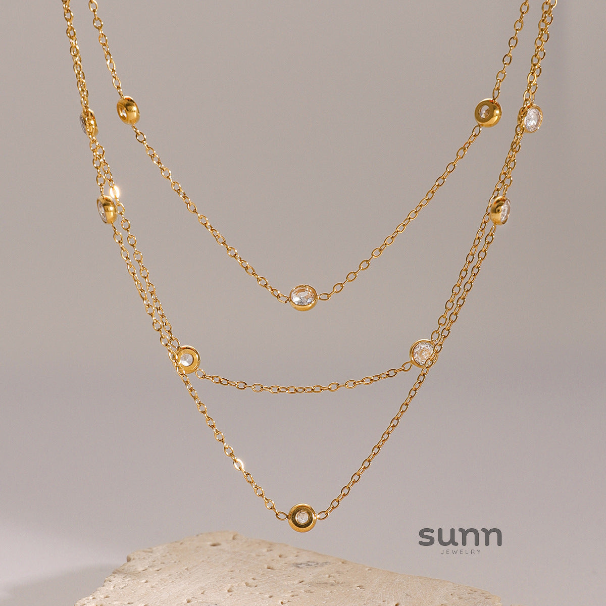 Callie Layered Zircon Necklace [NYCZRBOG]