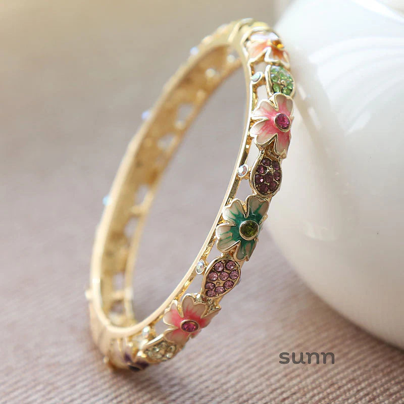 Cambria Ornate Enamel Cuff Bracelet