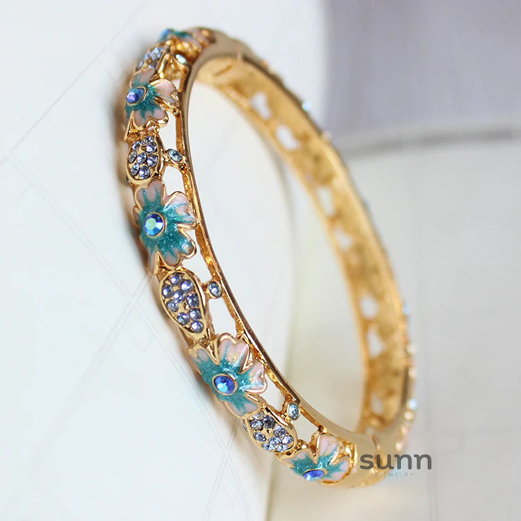 Cambria Ornate Enamel Cuff Bracelet