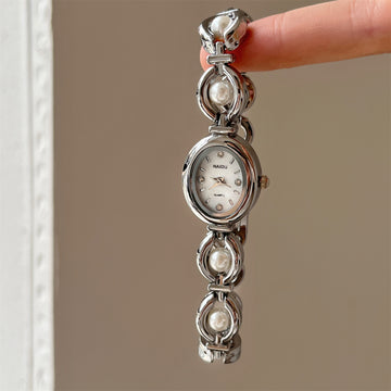 Camelia Oval Pearl Bracelet Watch [18DSA5LA]