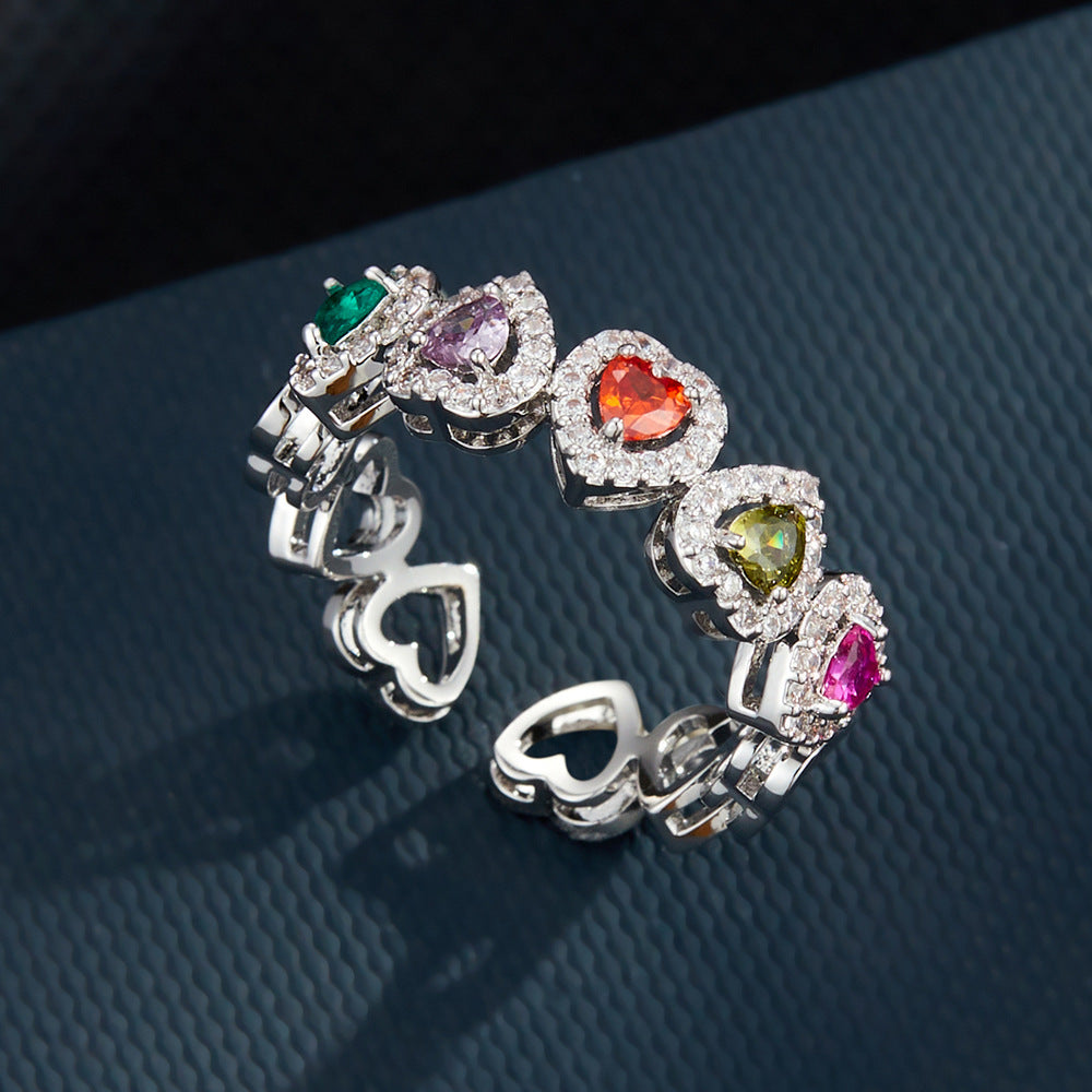 Camille Pavé Heart Open Ring [7LY5XB0L]