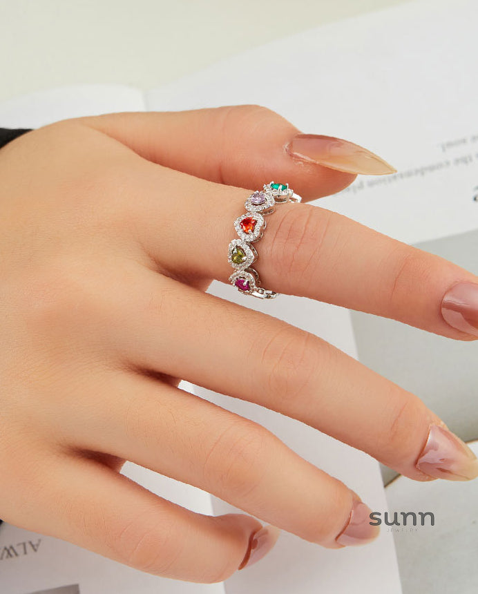 Camille Pavé Heart Open Ring [X9C3DKTF]