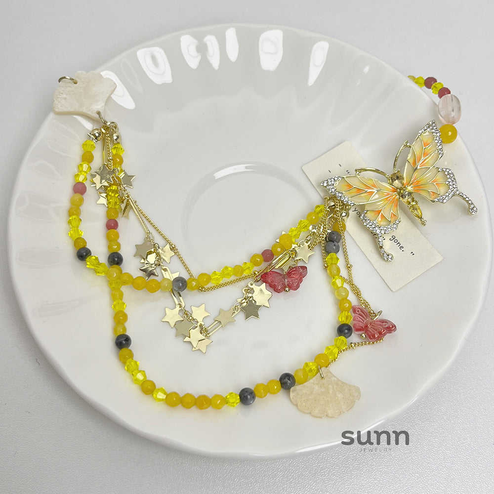 Camreigh Butterfly Beaded Necklace [DB7SEUQH]