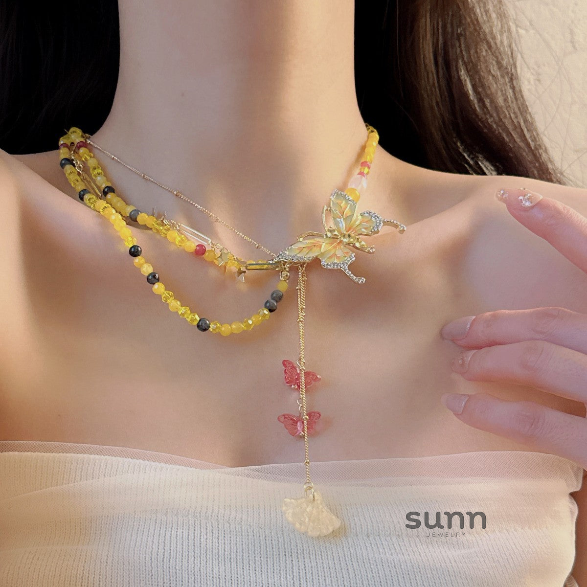 Camreigh Butterfly Beaded Necklace [ANVG0056]