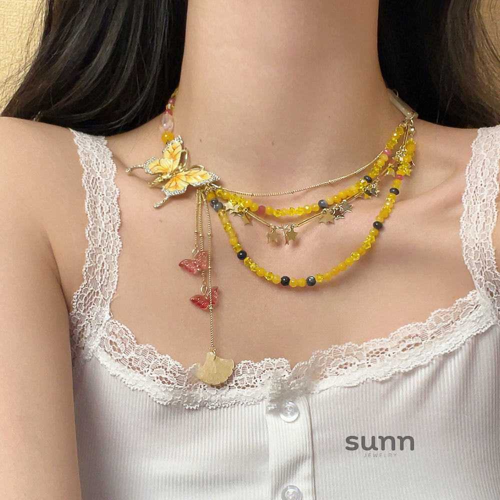 Camreigh Butterfly Beaded Necklace [8QP4DK7O]