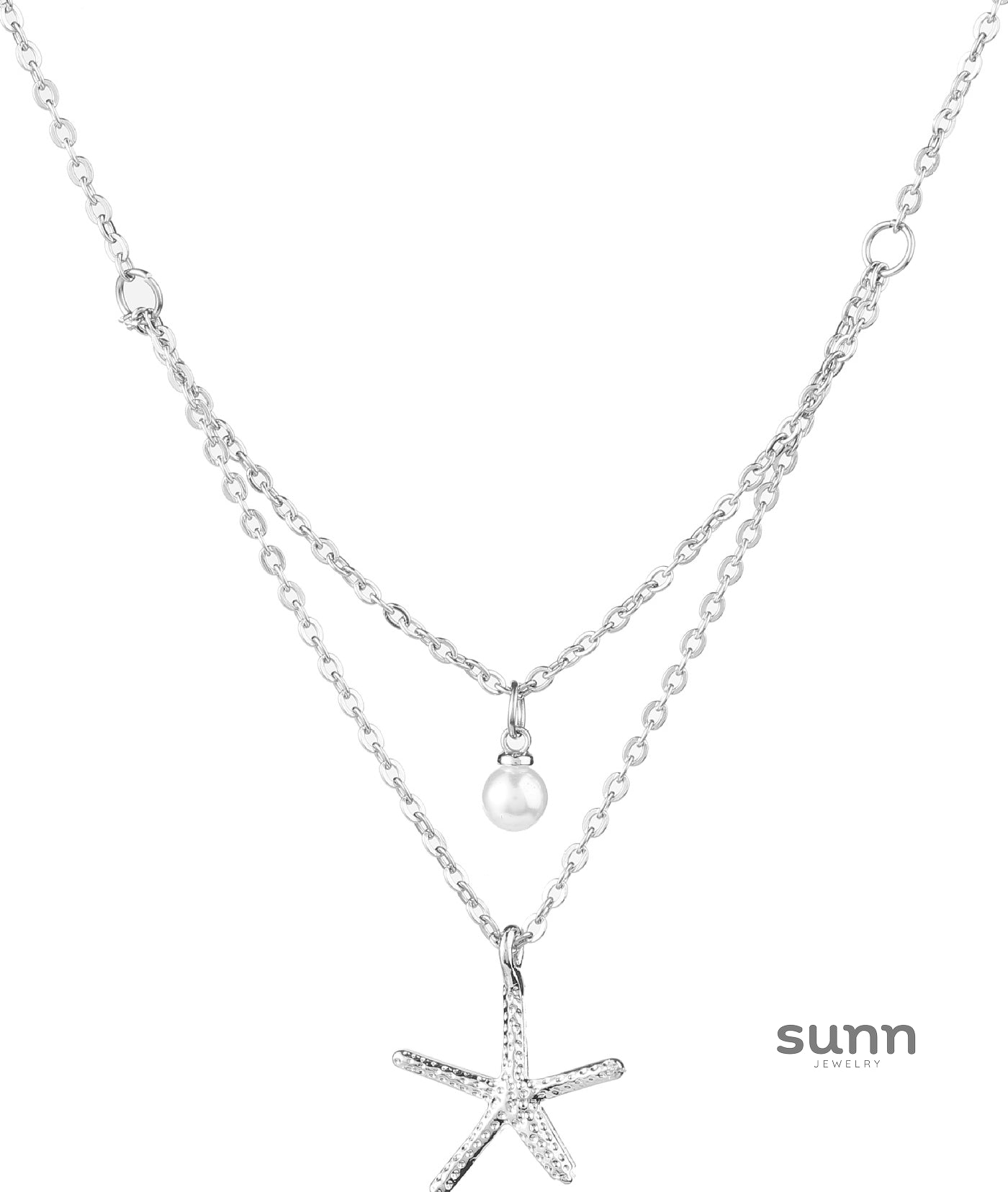 Camreigh Layered Starfish Pearl Necklace [VCXJLAVL]