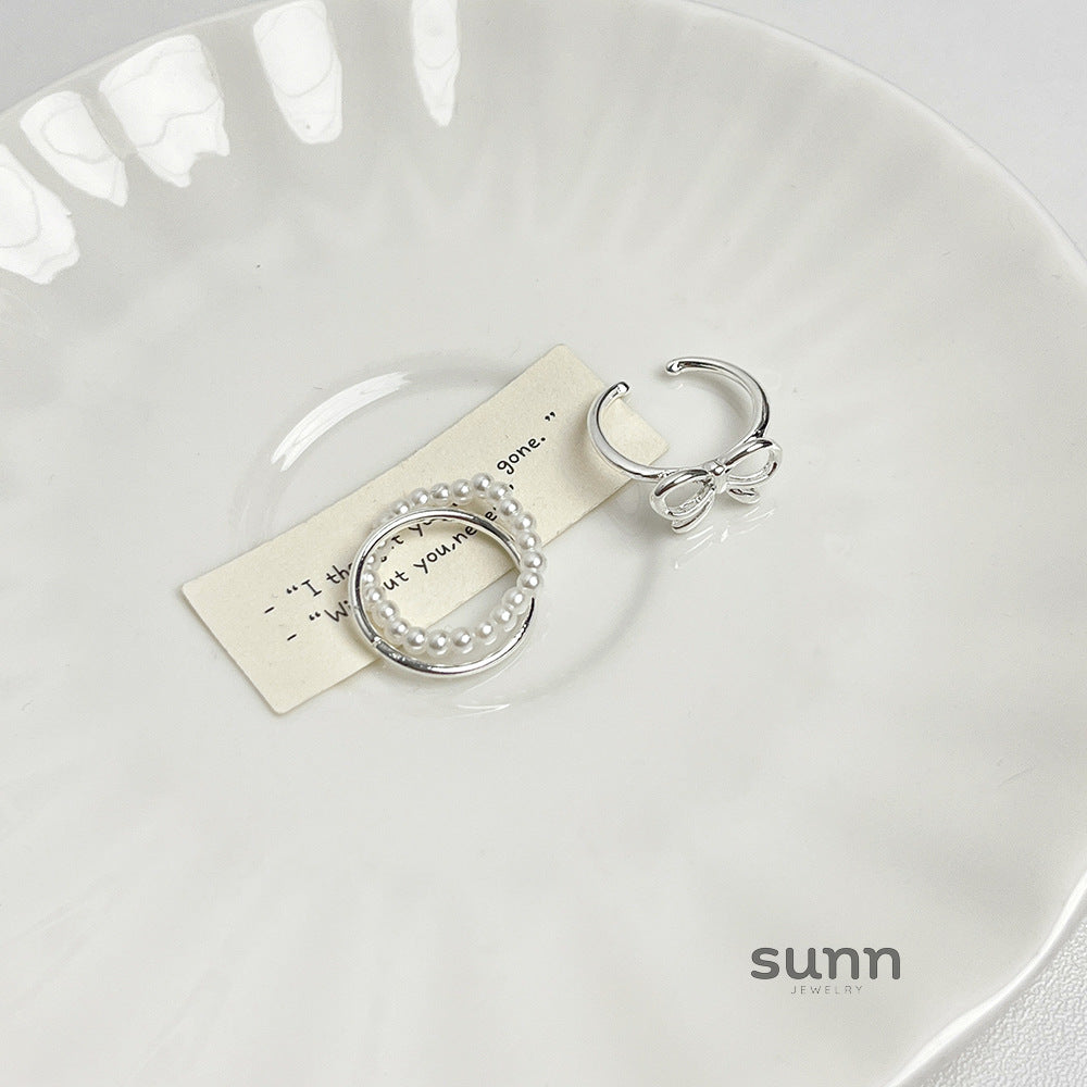 Cana Delicate Bow Pearl Ring [DPZ4TPZ2]