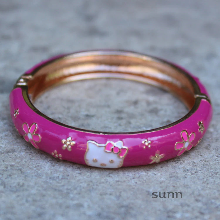 Capri Enamel Kitty Bangle