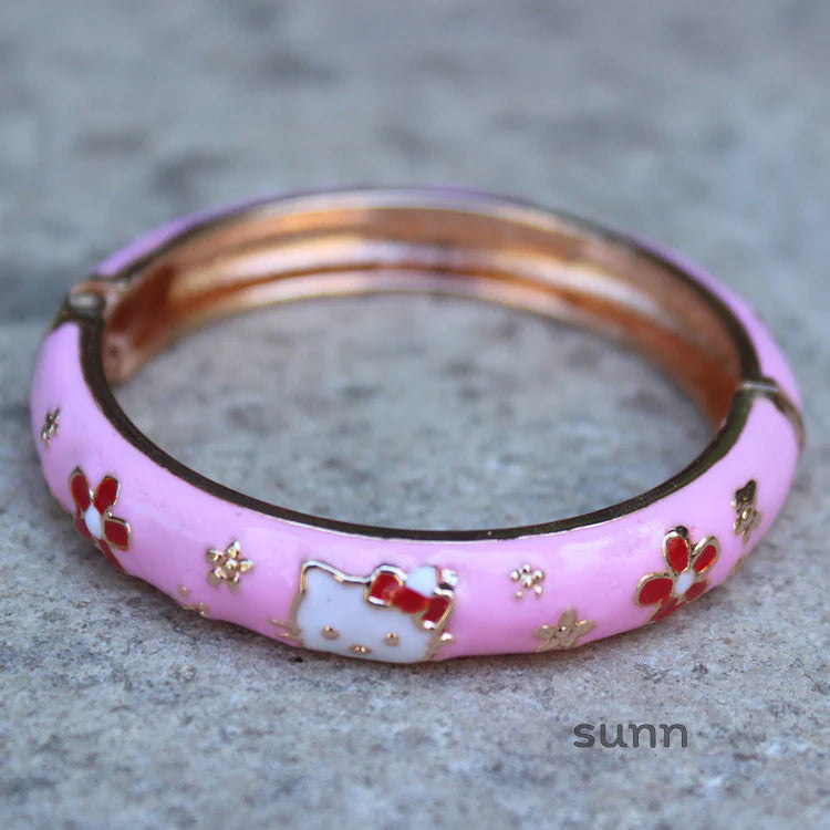 Capri Enamel Kitty Bangle