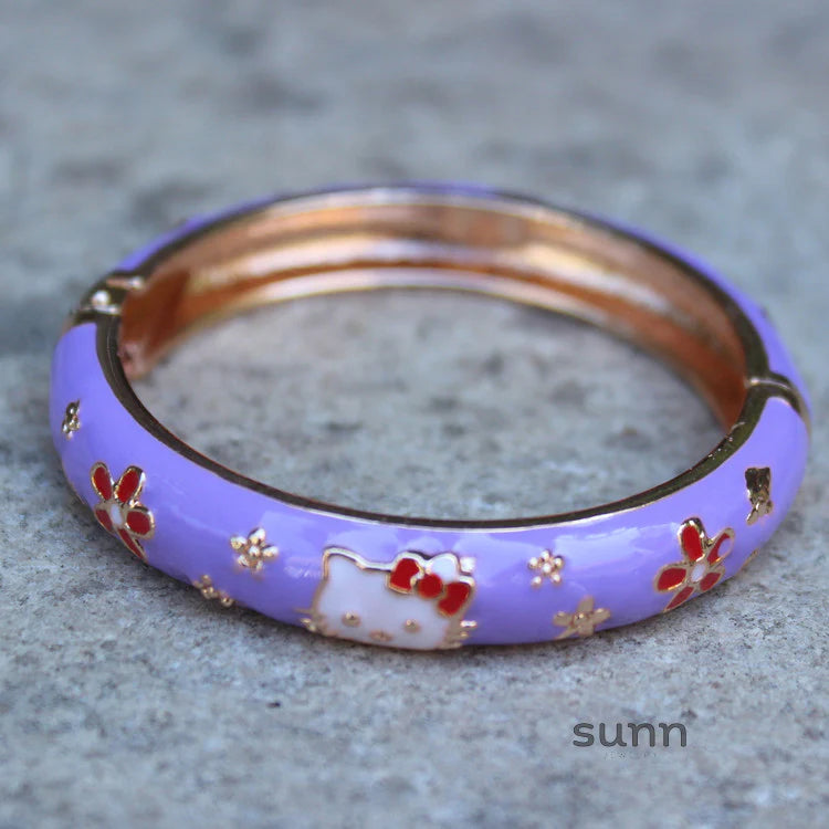 Capri Enamel Kitty Bangle