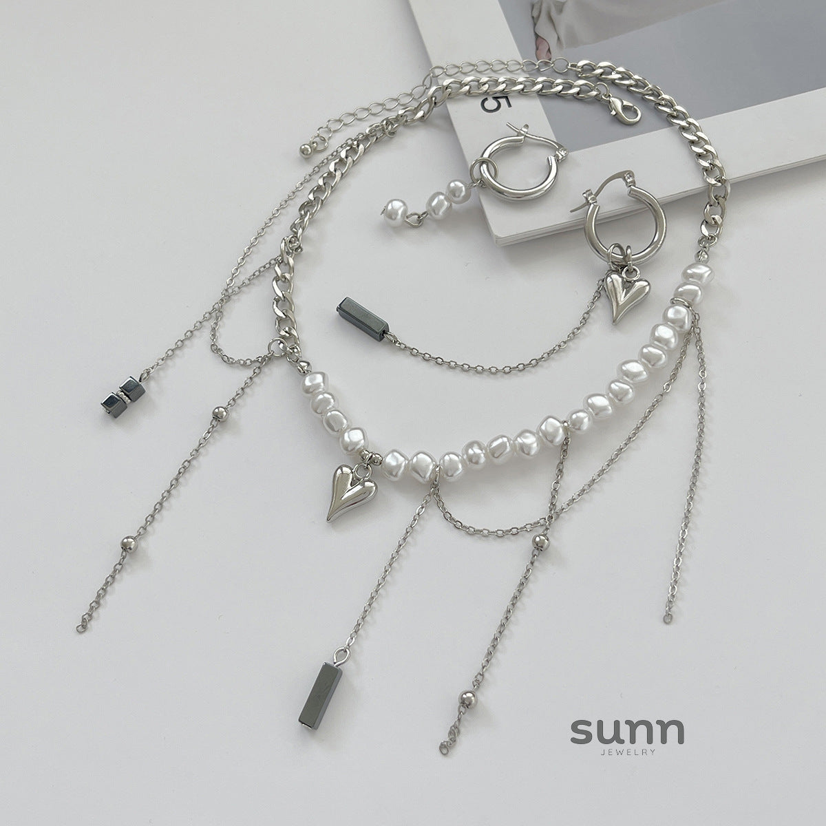 Carina Heart Tassel Necklace Set [MGL866PC]