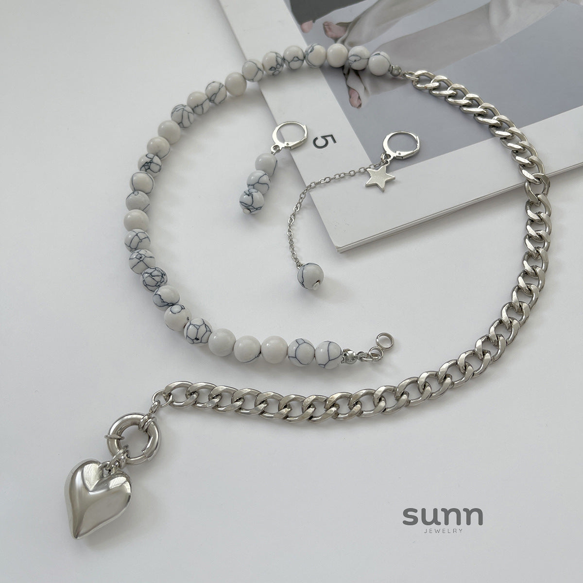 Carina Heart Tassel Necklace Set [WGEBSFMN]