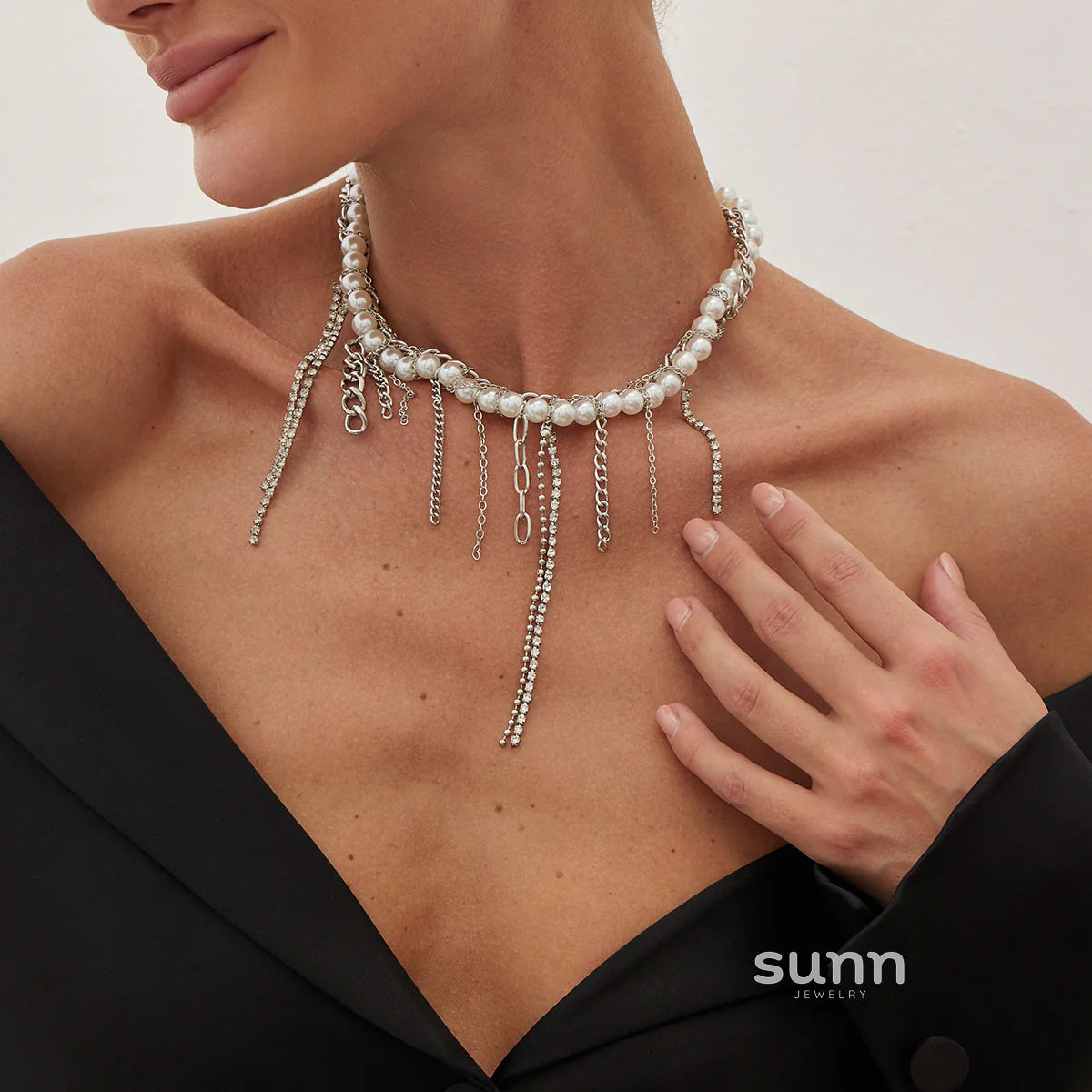 Carley Layered Pearl Tassel Necklace