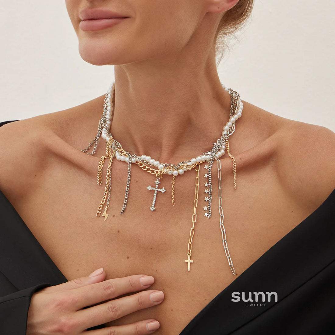 Carley Layered Pearl Tassel Necklace