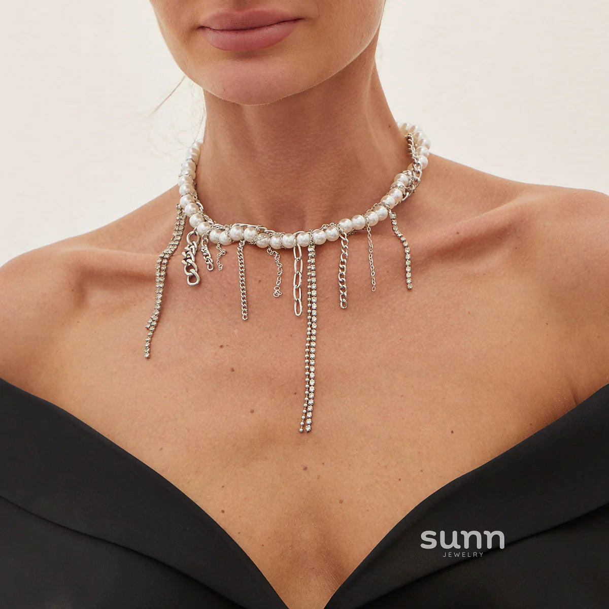 Carley Layered Pearl Tassel Necklace