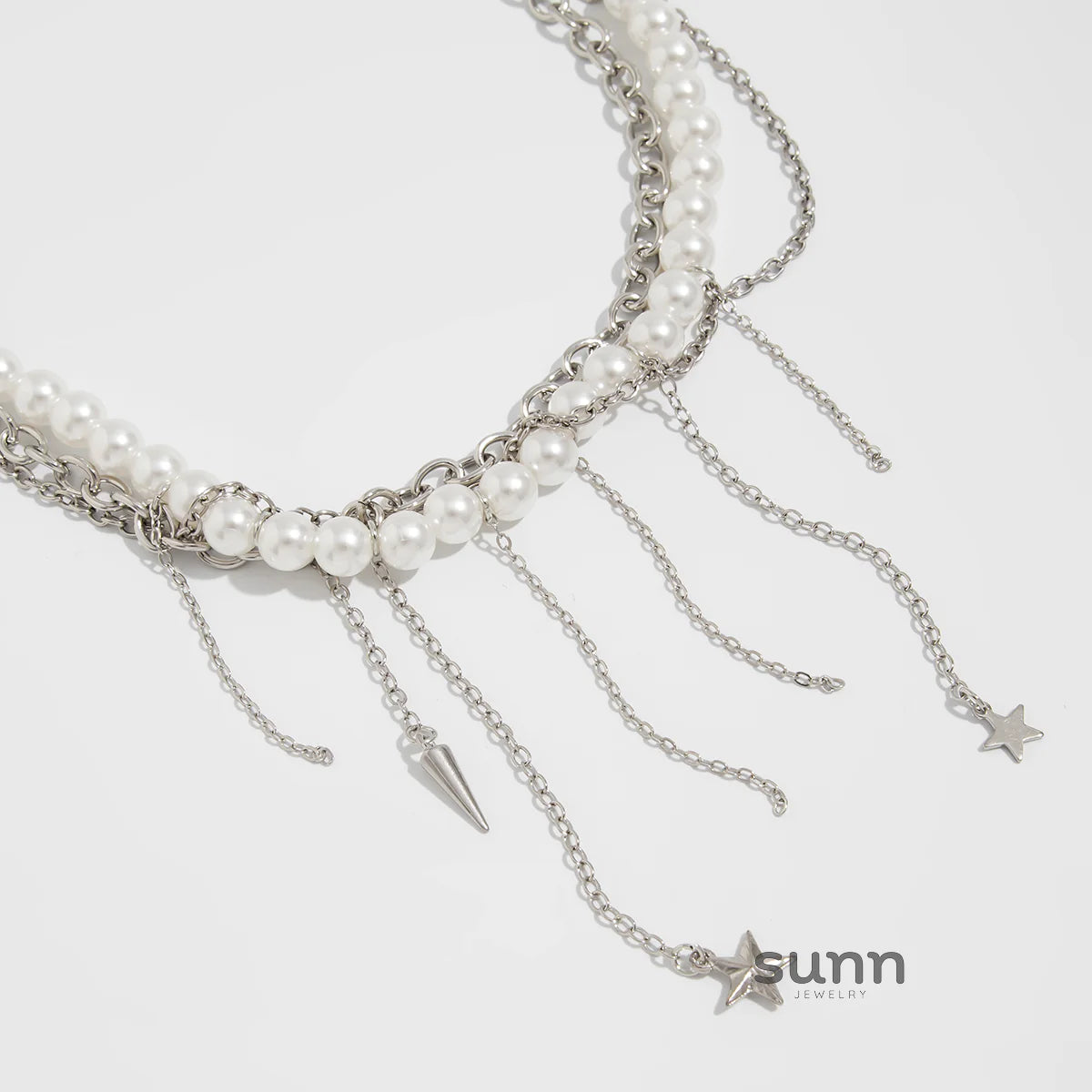 Carley Layered Pearl Tassel Necklace