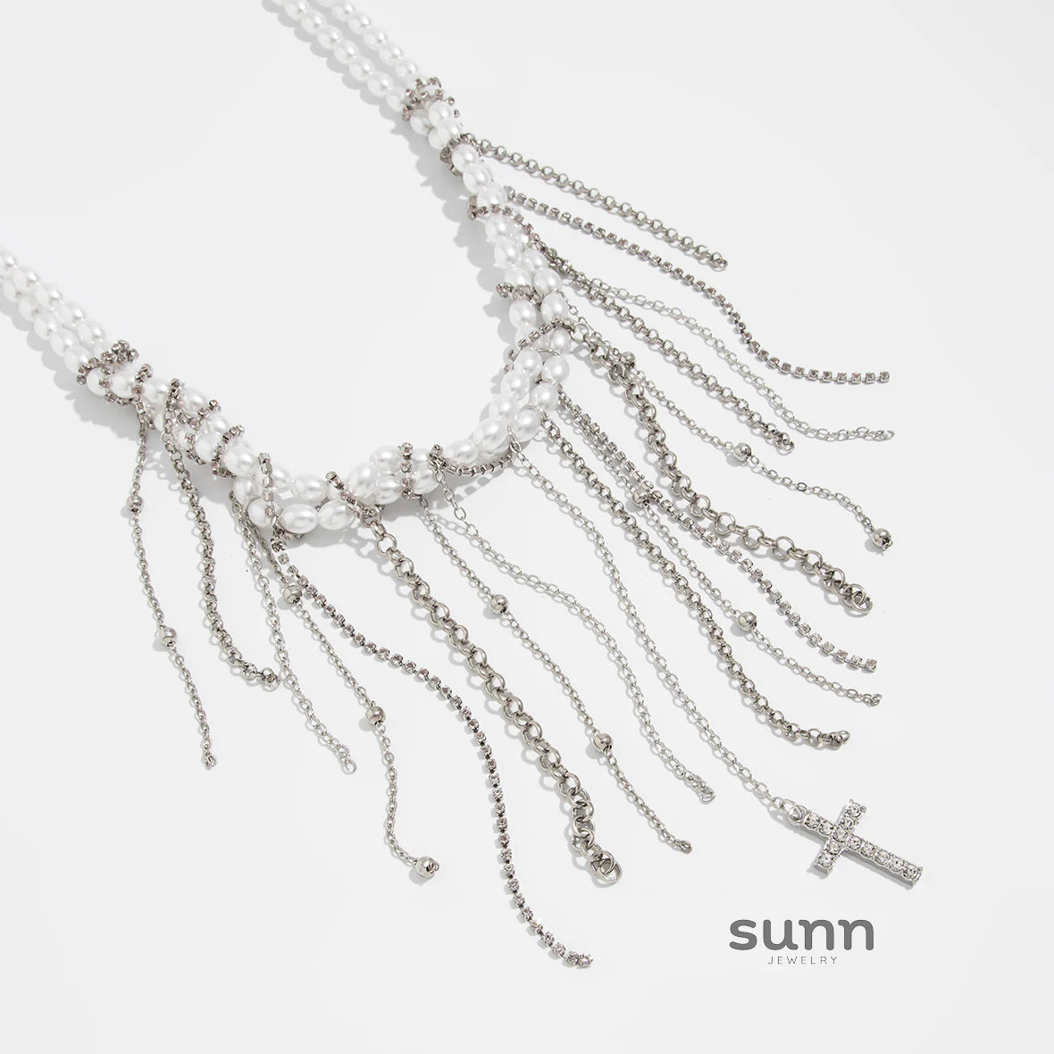Carley Layered Pearl Tassel Necklace