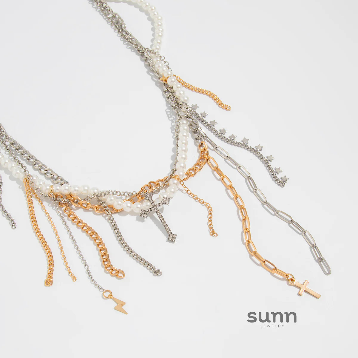 Carley Layered Pearl Tassel Necklace