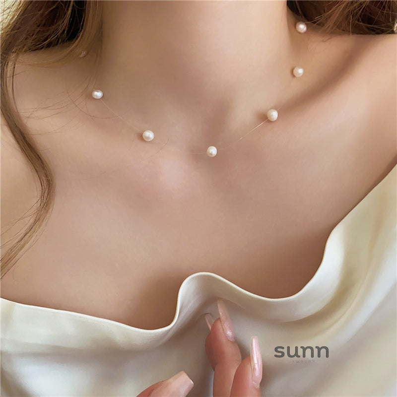 Carlin Floating Pearl Necklace [M83MN6JG]