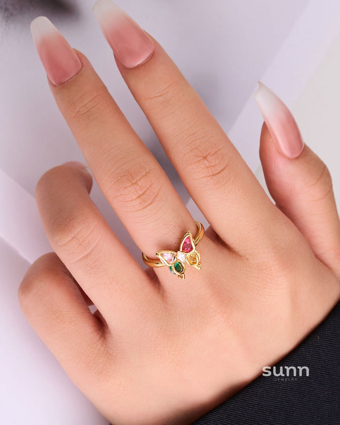 Carlyn Colorful Butterfly Ring [I0P8TMPJ]