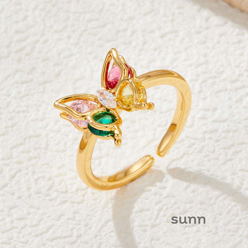 Carlyn Colorful Butterfly Ring [YP0BG2DT]