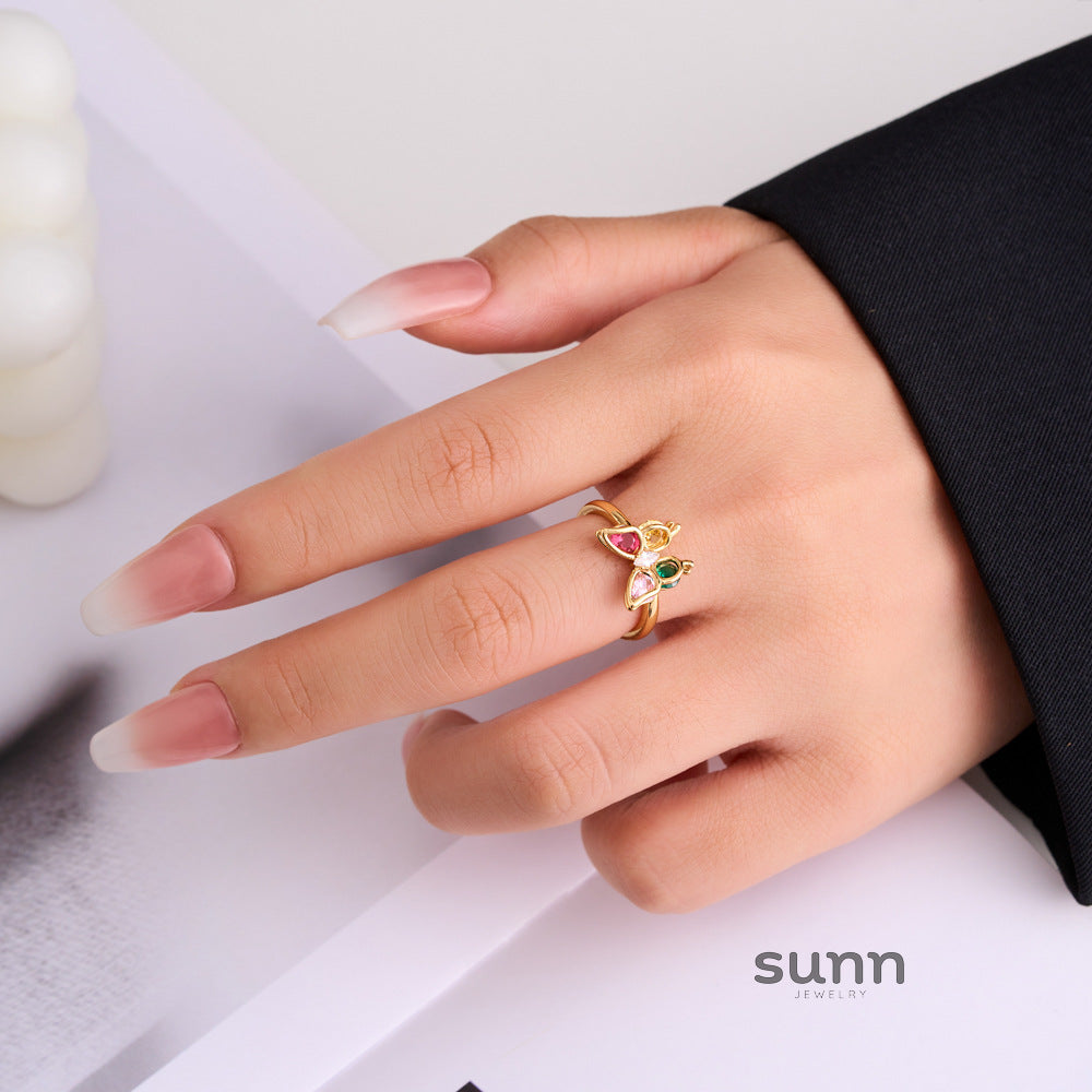 Carlyn Colorful Butterfly Ring [2SDM12U0]
