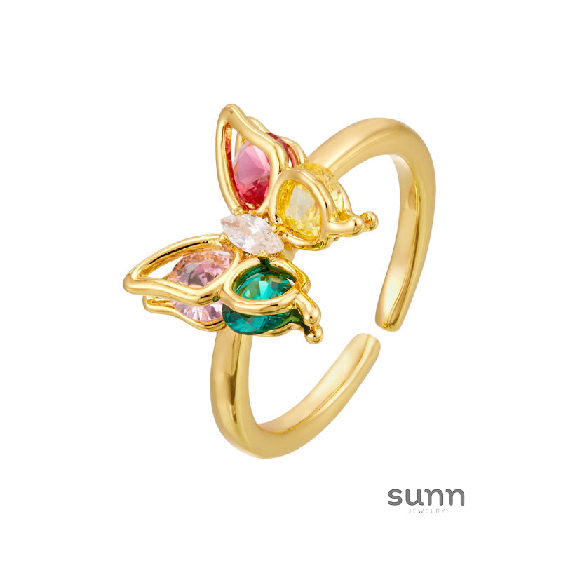 Carlyn Colorful Butterfly Ring [WP5IBXLR]