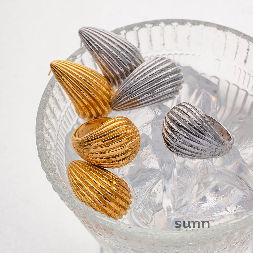 Carlynn Puffy Striped Drop Earrings