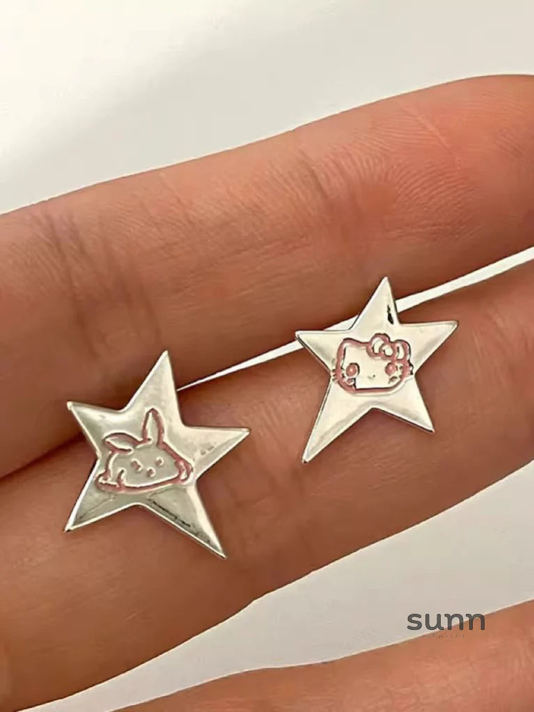 Carlynn Whimsical Pink Paw Earrings