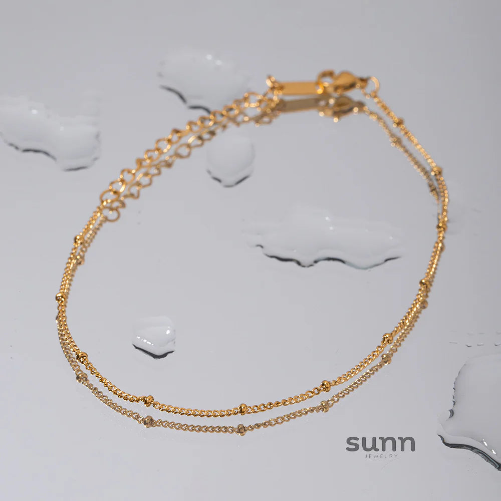 Carmella Gold Beaded Anklet