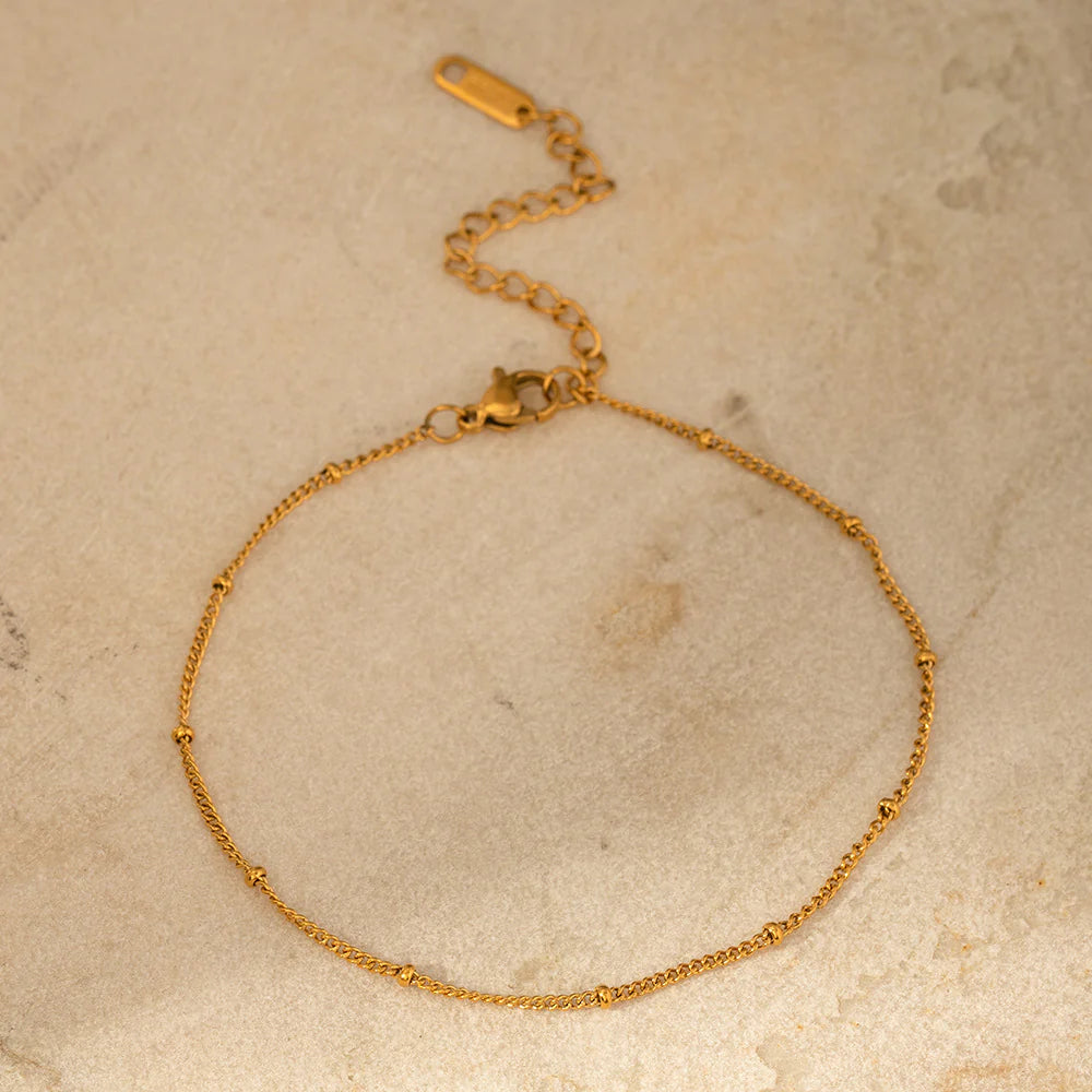 Carmella Gold Beaded Anklet