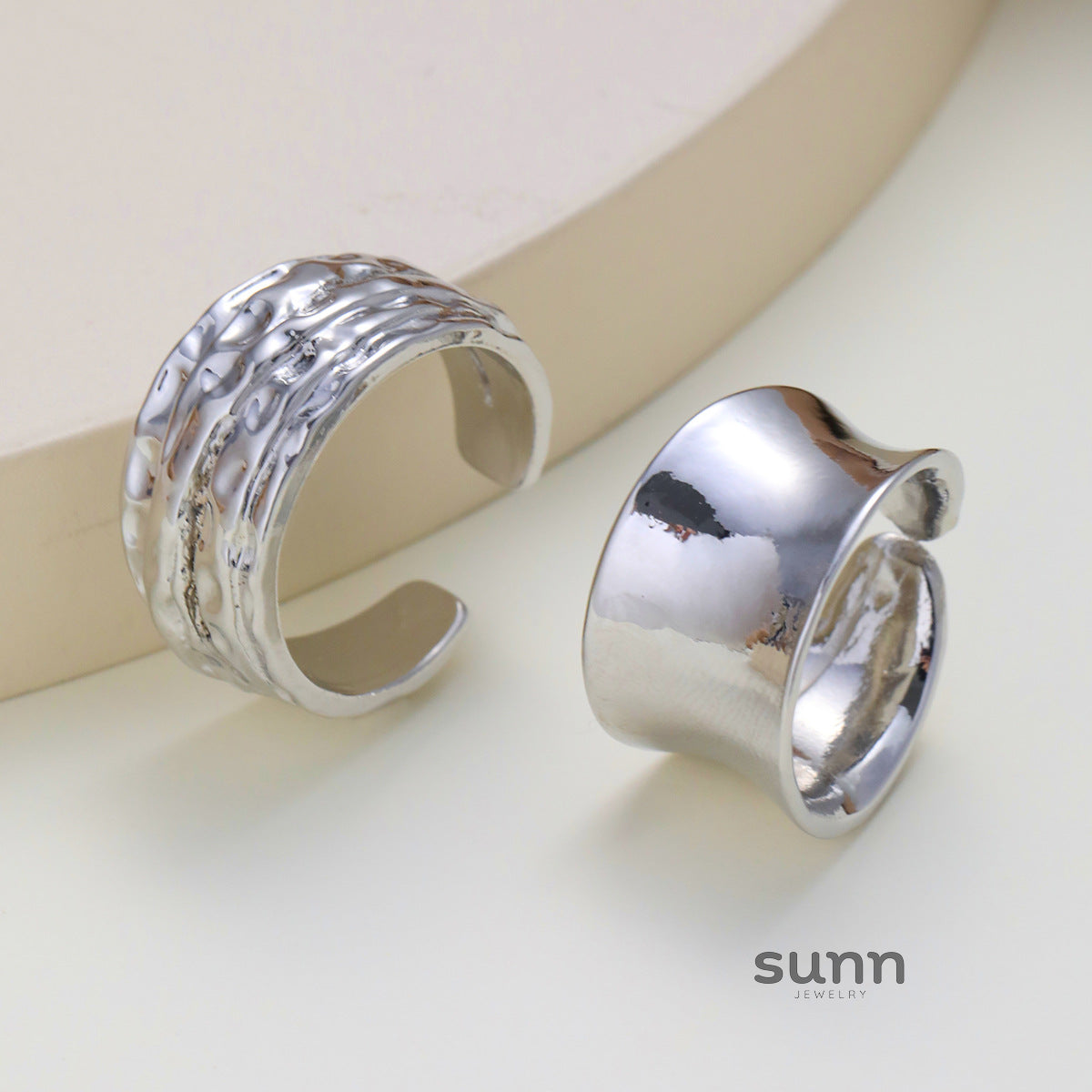 Carmen Asymmetric Hammered Rings [B3R9OTJN]