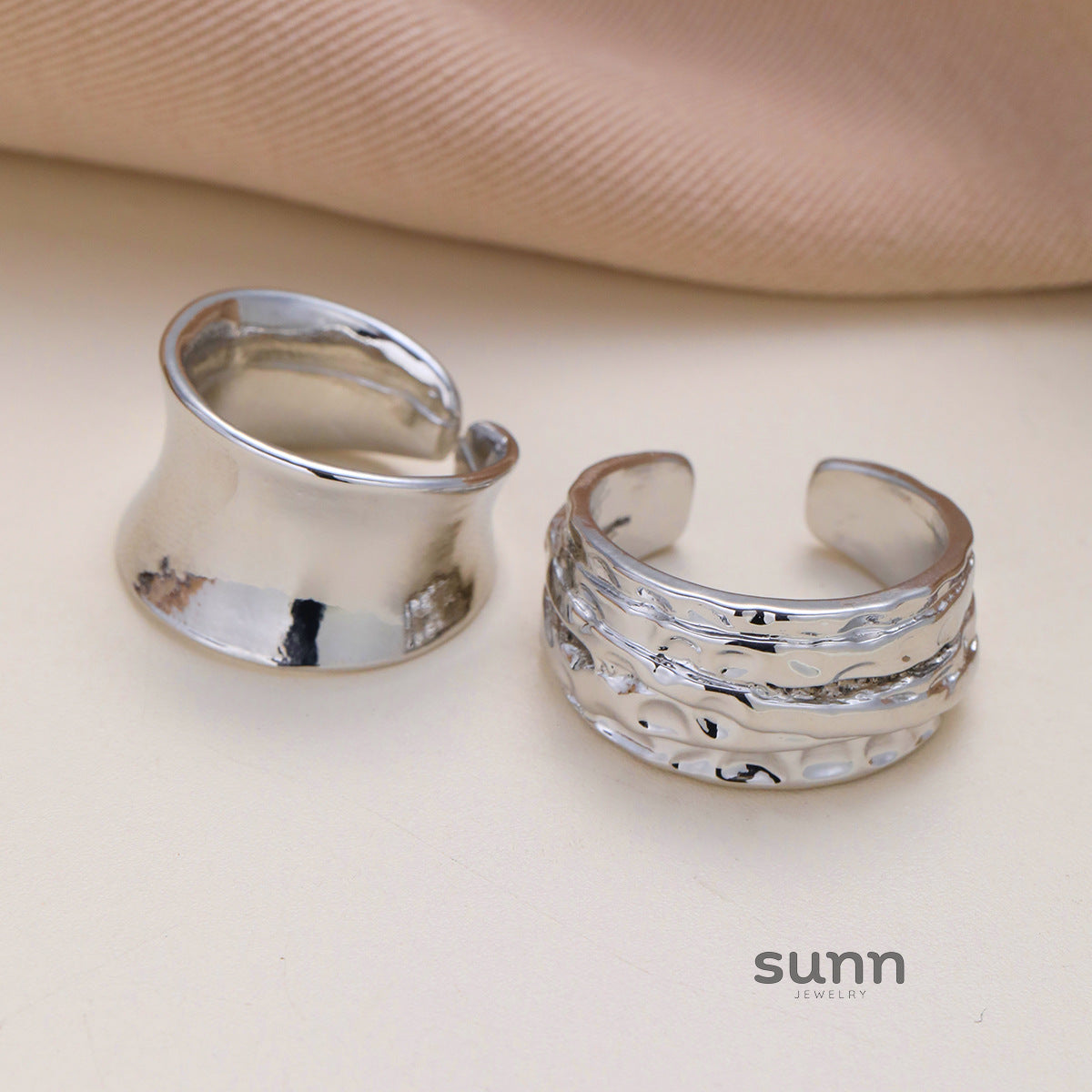 Carmen Asymmetric Hammered Rings [EB4G9MTP]