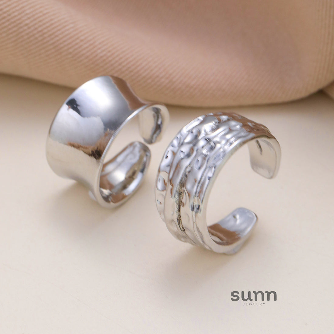 Carmen Asymmetric Hammered Rings [9N5FBMY4]